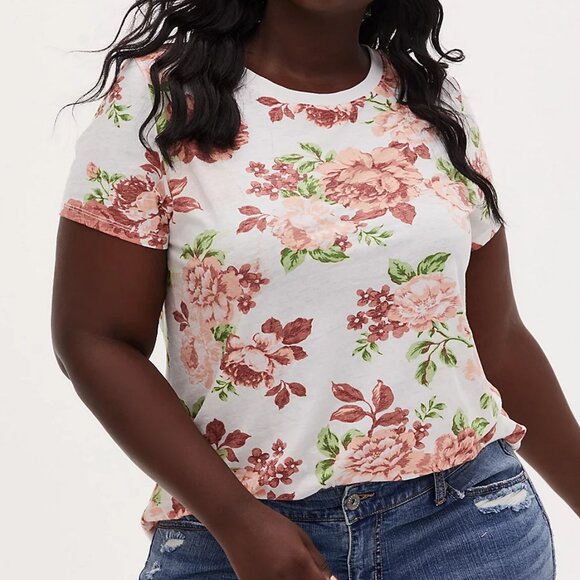 Plus Size 3X or 4X Womens Floral TORRID Summer Spring t-shirt top NWOT Classic - Picture 1 of 3